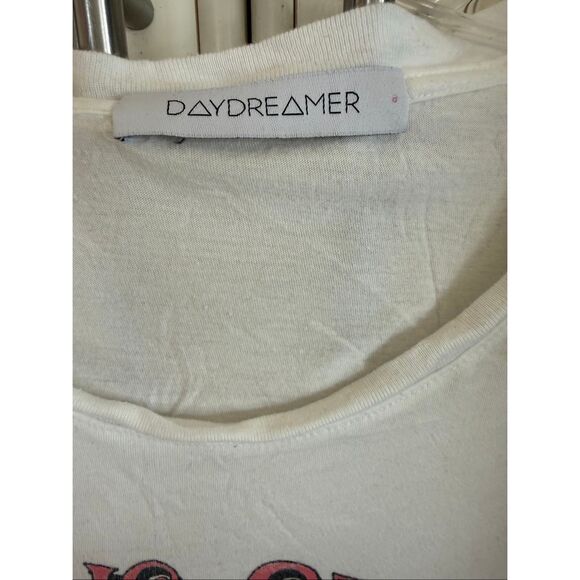 Daydreamer Women's Rolling Stones Retro Tongue Boyfriend Graphic Tee White Large - Picture 4 of 8